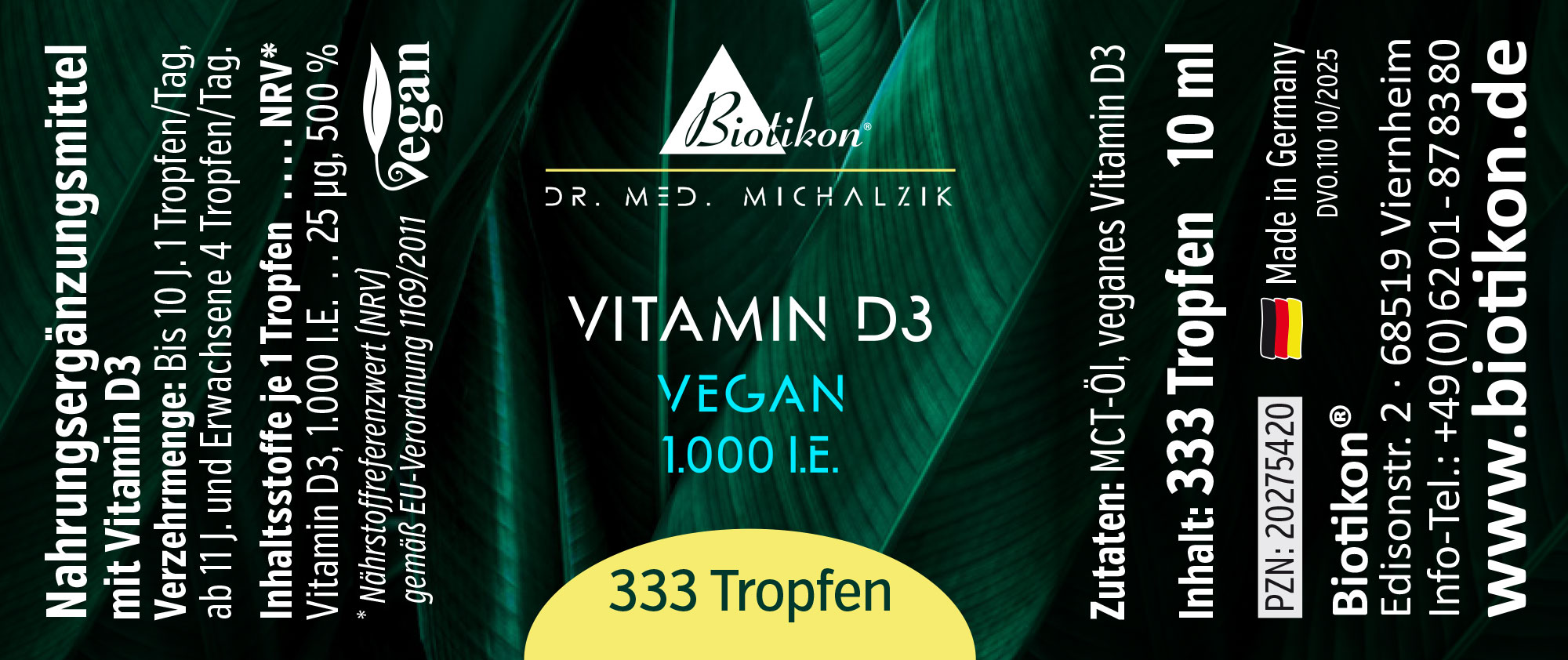 Vitamin D3 1000IE vegan label Vitamin D3 1000IE vegan label