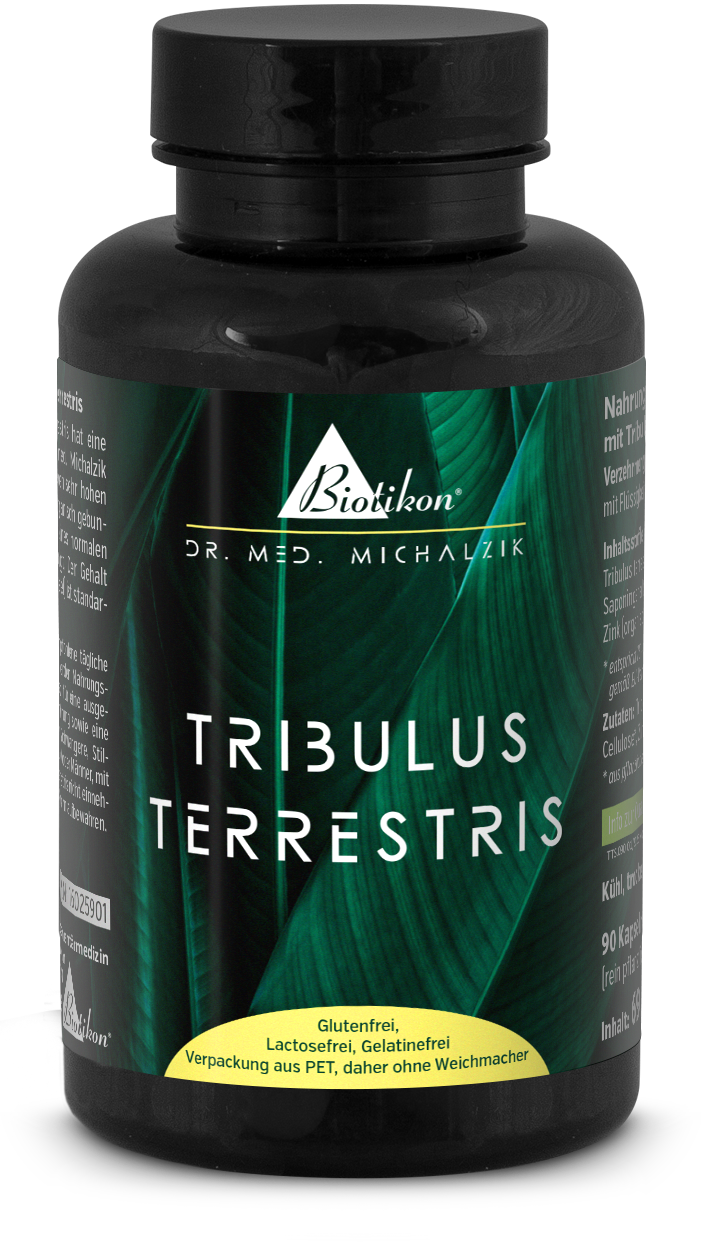 Tribulus Terrestris Capsules – 90 Count Supplement Tribulus Terrestris supplement in black PET bottle, 90 capsules, gluten-free, lactose-free.