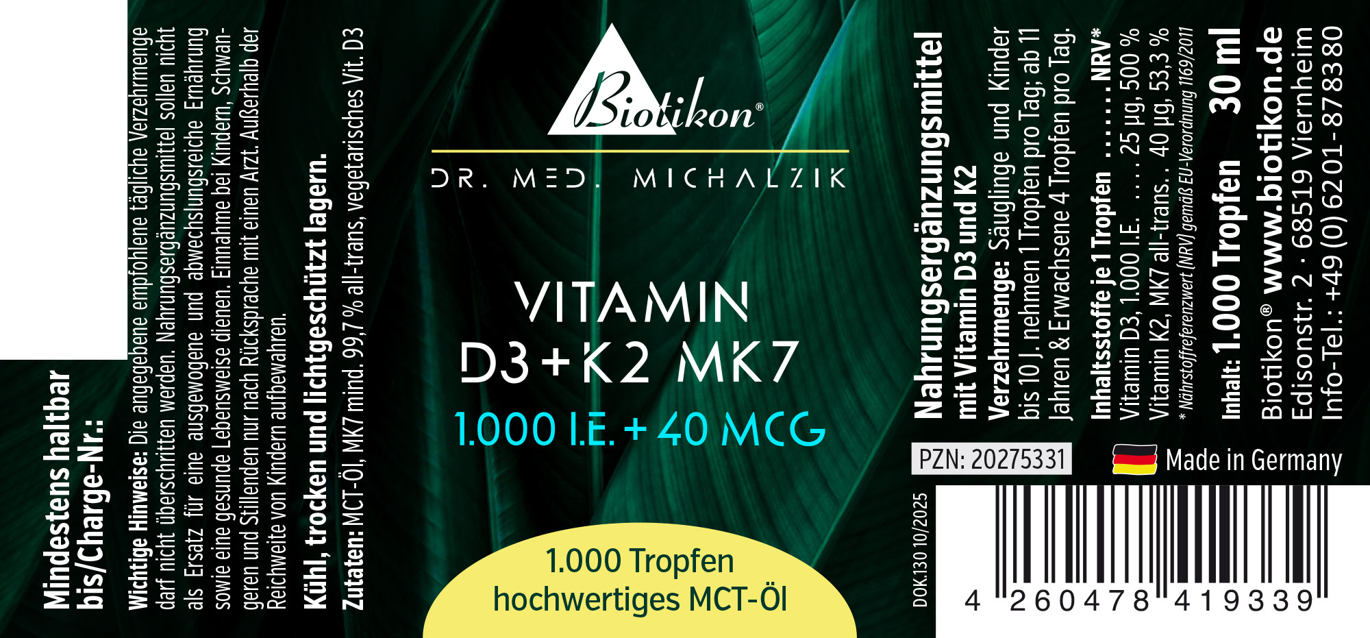Vitamin D3 K2-1000IE 40mcg conventional label Vitamin D3 K2-1000IE 40mcg conventional label