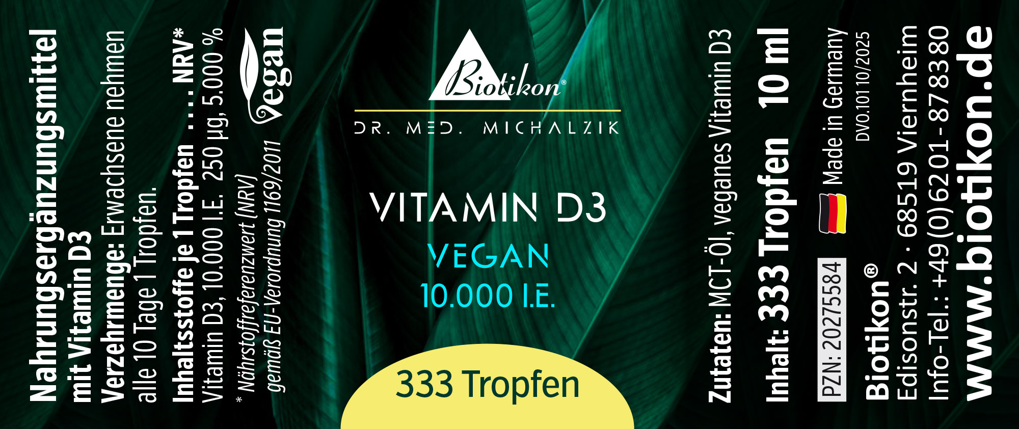 Vitamin D3 10000IE vegan label Vitamin D3 10000IE vegan label