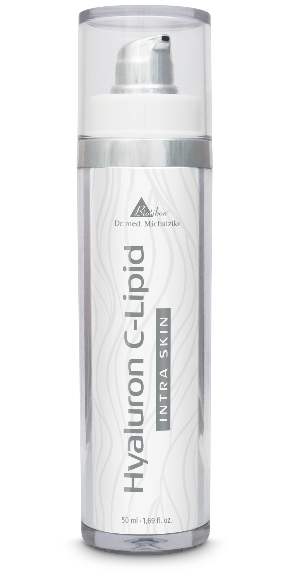 Hyaluron C-Lipid 50 ml – Face Cream Hyaluron C-Lipid face cream in pump bottle, 50 ml, transparent with silver tip.