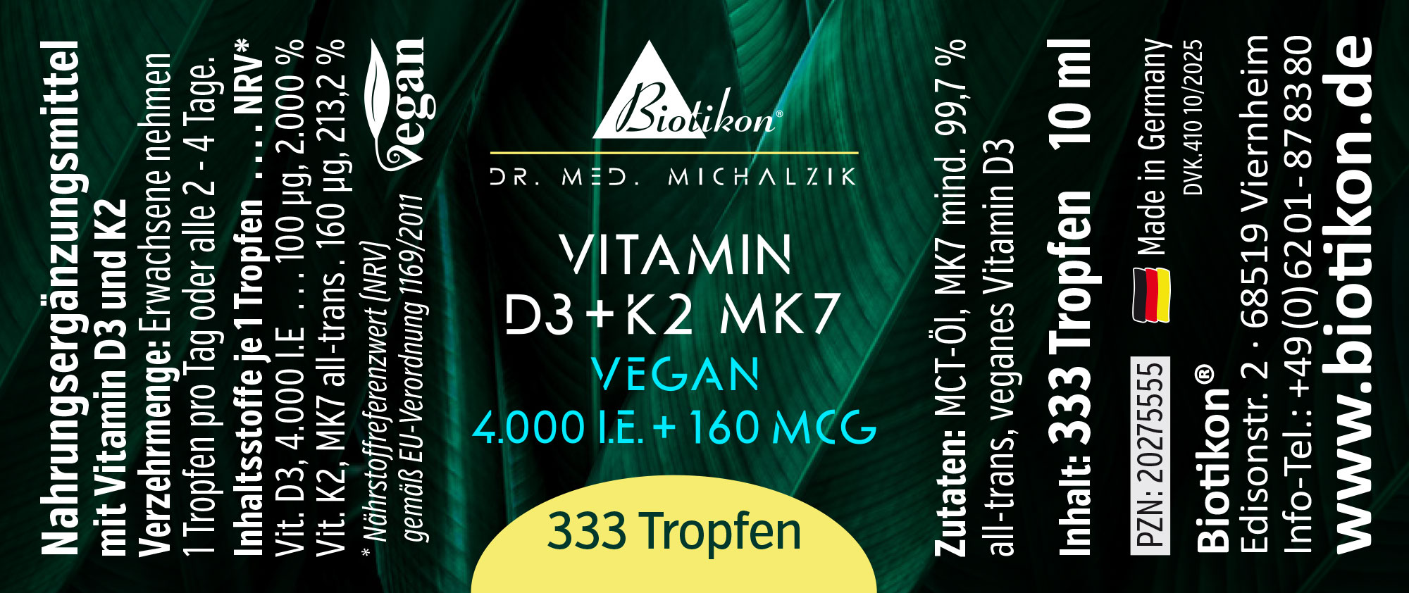 Vitamin D3 K2-4000IE vegan label Vitamin D3 K2-4000IE vegan label