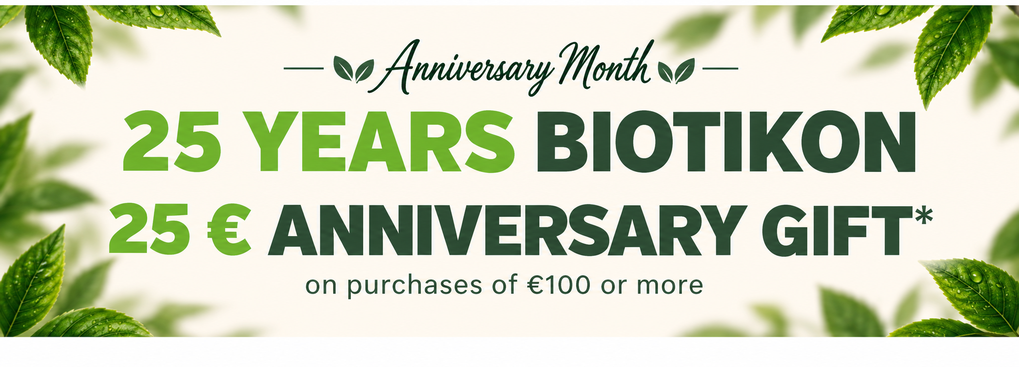 25 years - €25 gift homepage banner mobile