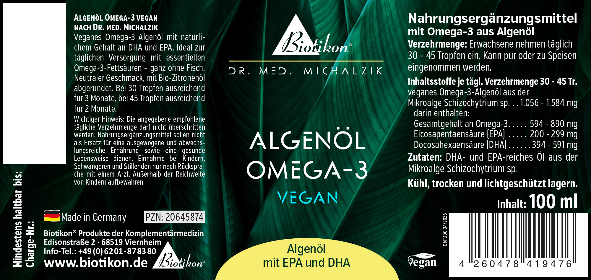 Algae Oil Omega-3 Vegan
