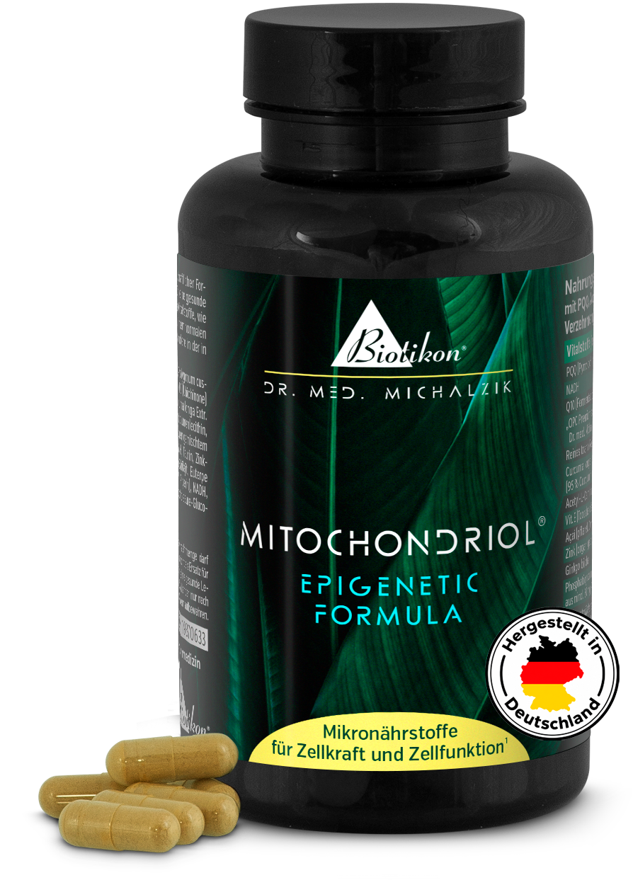Mitochondriol can with “Made in DE” logo Mitochondriol tin with “Made in DE” logo