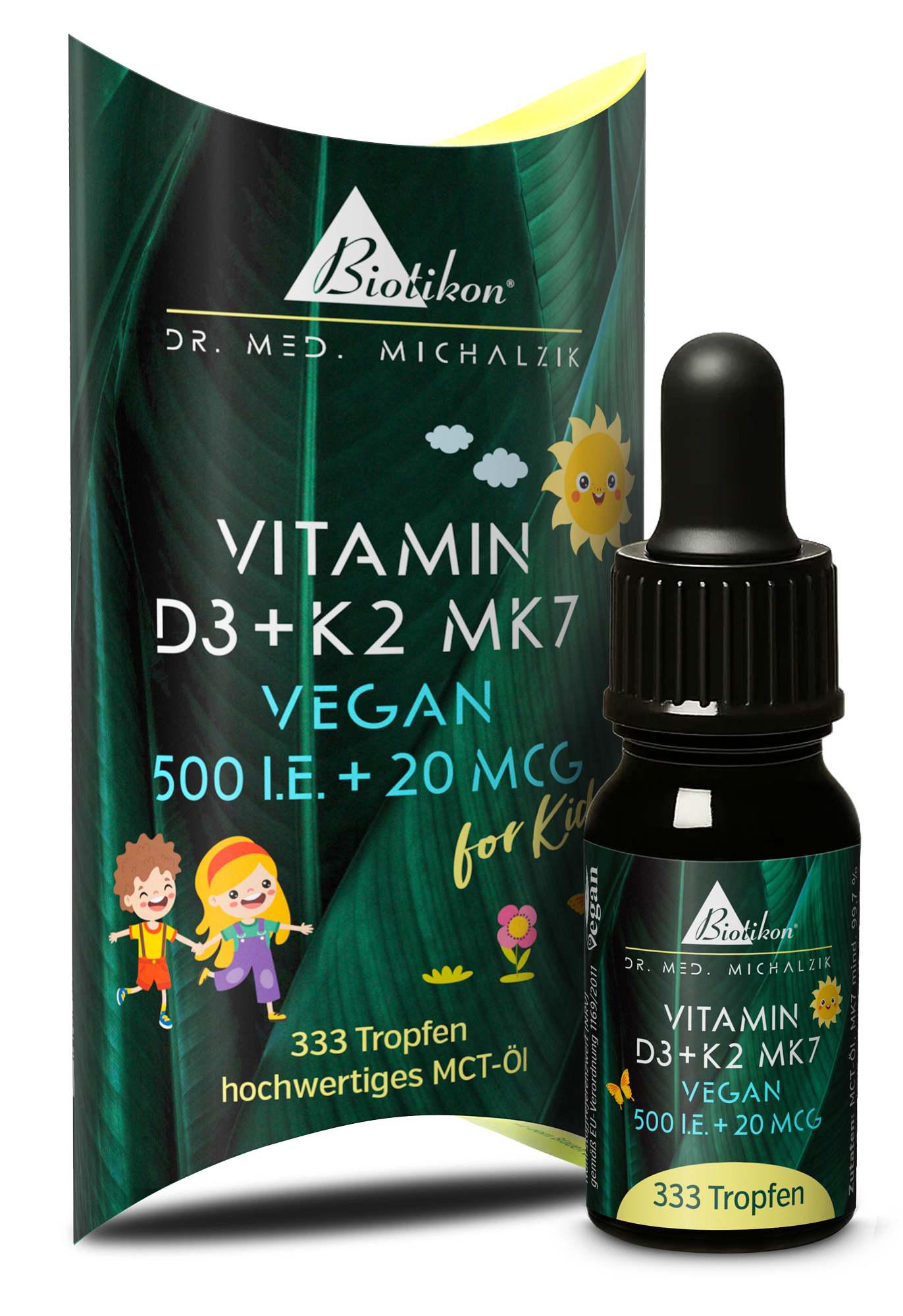 Vitamin D3 K2-500 IU vegan box with bottle Vitamin D3 K2-500 IU vegan box with bottle
