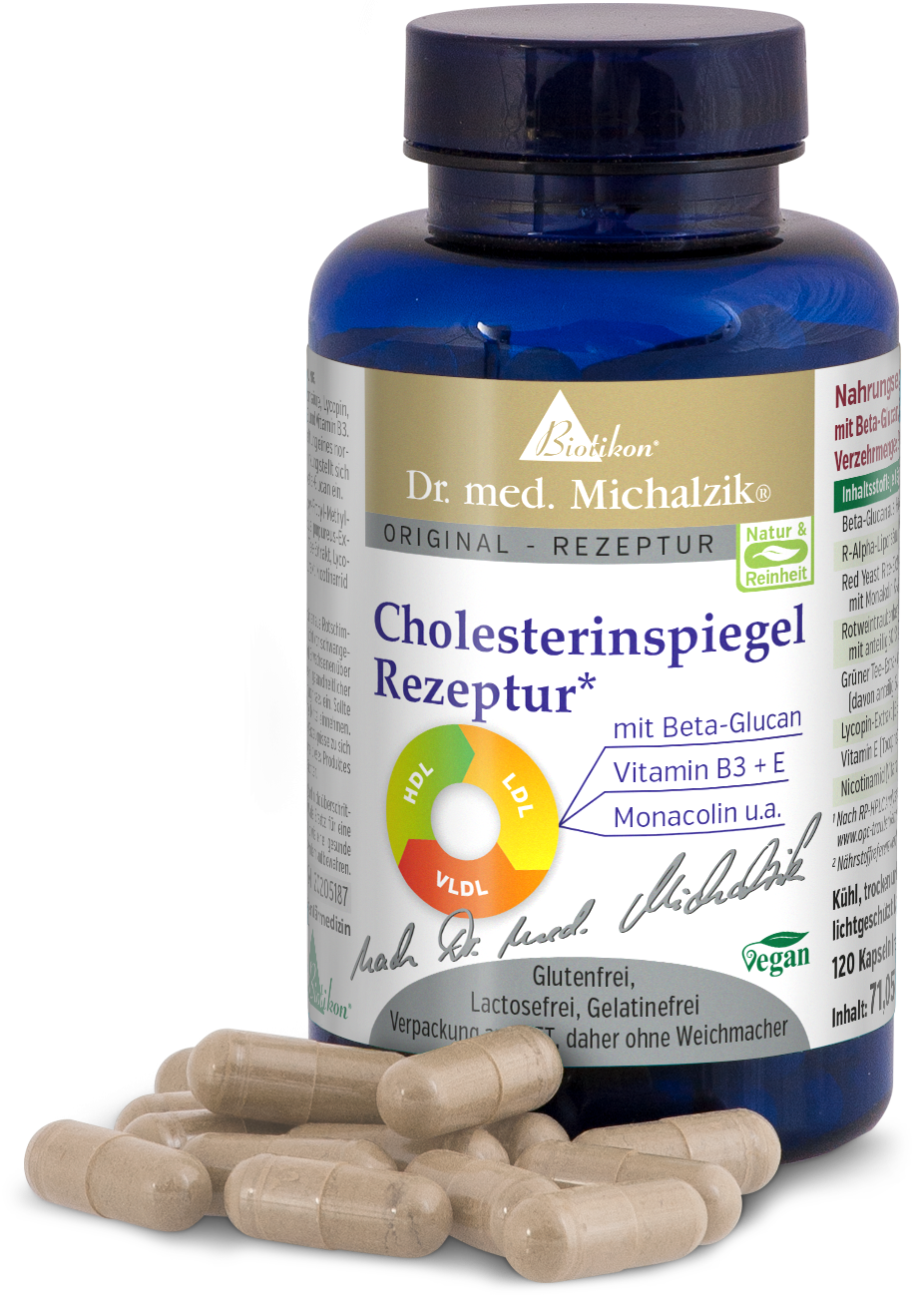 Capsules for cholesterol level regulation, 90 capsules in blue bottle, vegan, gluten-free.