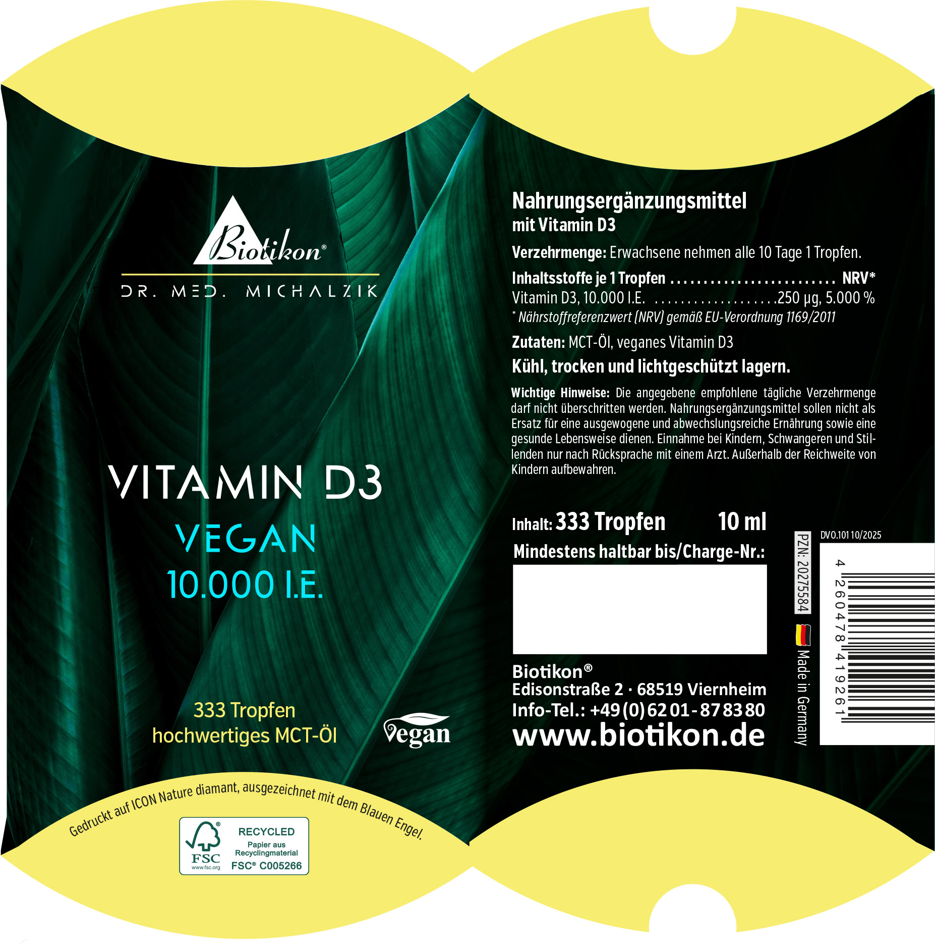 Vitamin D3 10,000 IU vegan pillow box Vitamin D3 10,000 IU vegan pillow box