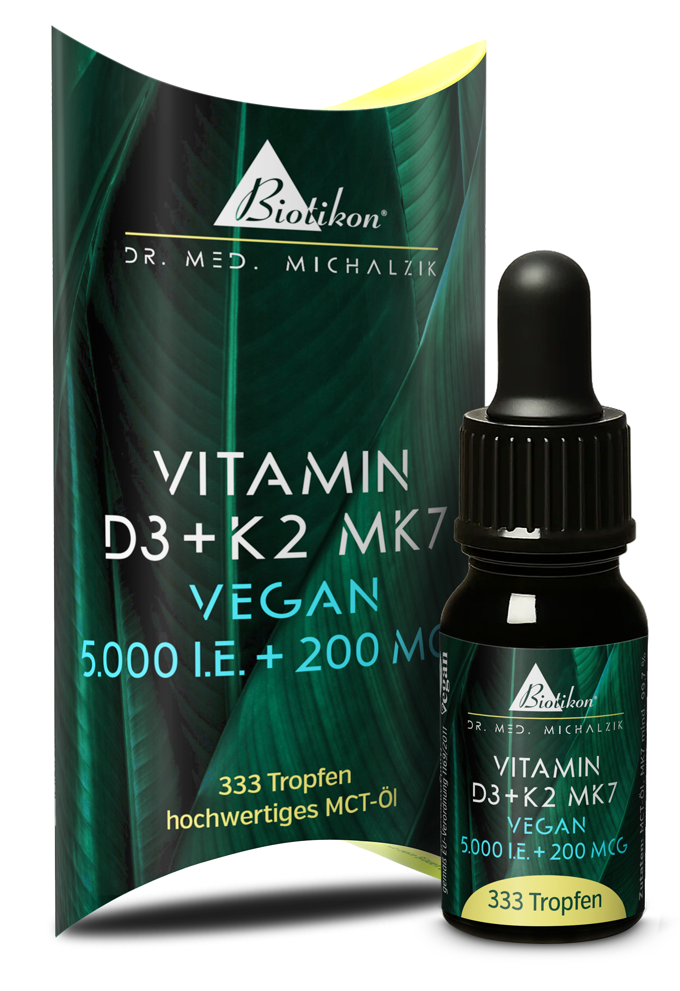 Vitamin D3 + K2 MK7 5,000 IU + 200 mcg vegan drops