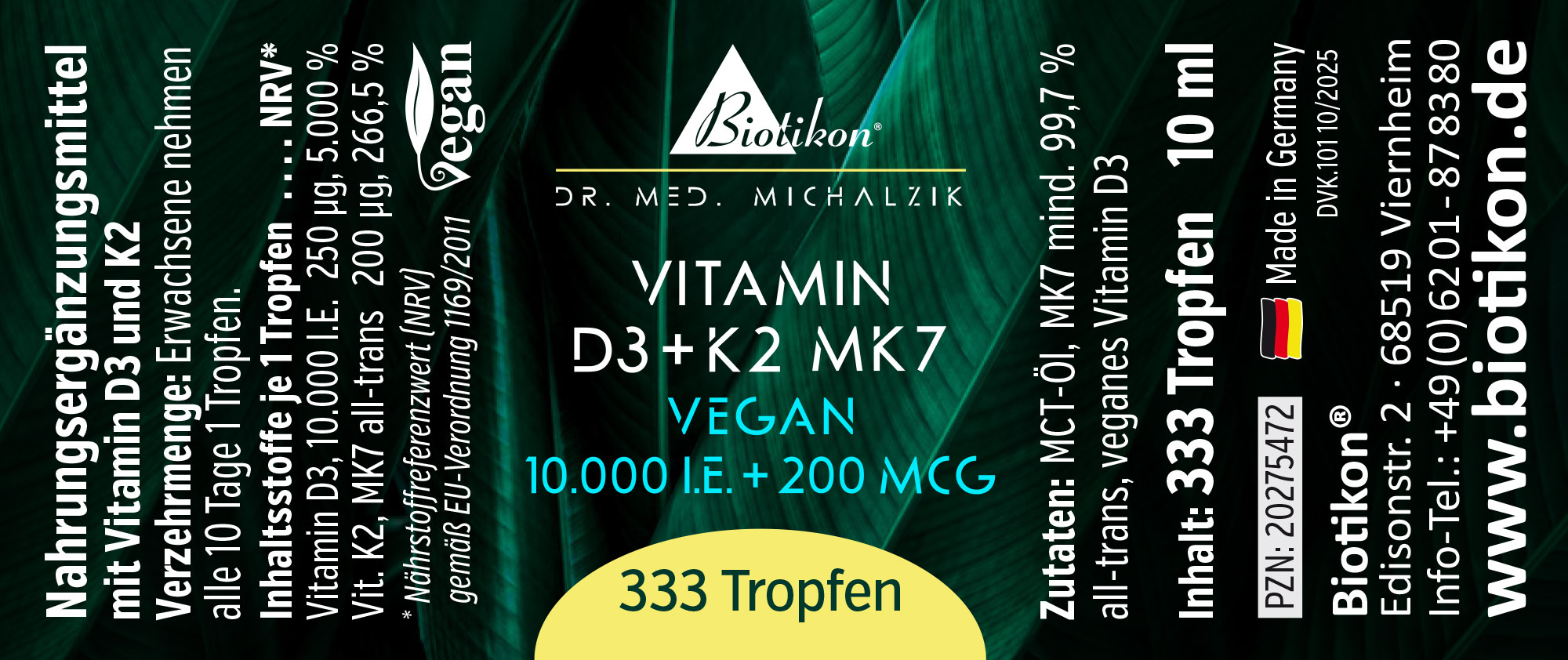 Vitamin D3 K2-10000IE vegan label Vitamin D3 K2-10000IE vegan label