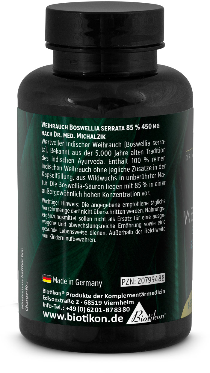 Frankincense 450 mg Boswellia serrata Can Back Side
