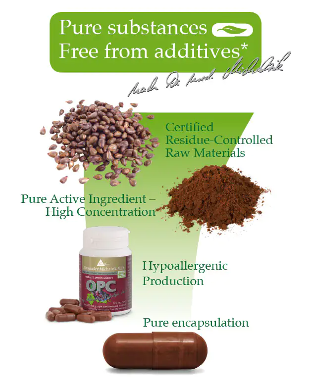 OPC Capsules – 120 Count Brown OPC dietary supplement capsules, 120 count in a resealable bottle, made with natural ingredients.