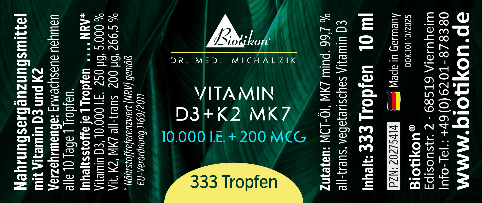 Vitamin D3 K2-10000IE conventional label Vitamin D3 K2-10000IE conventional label