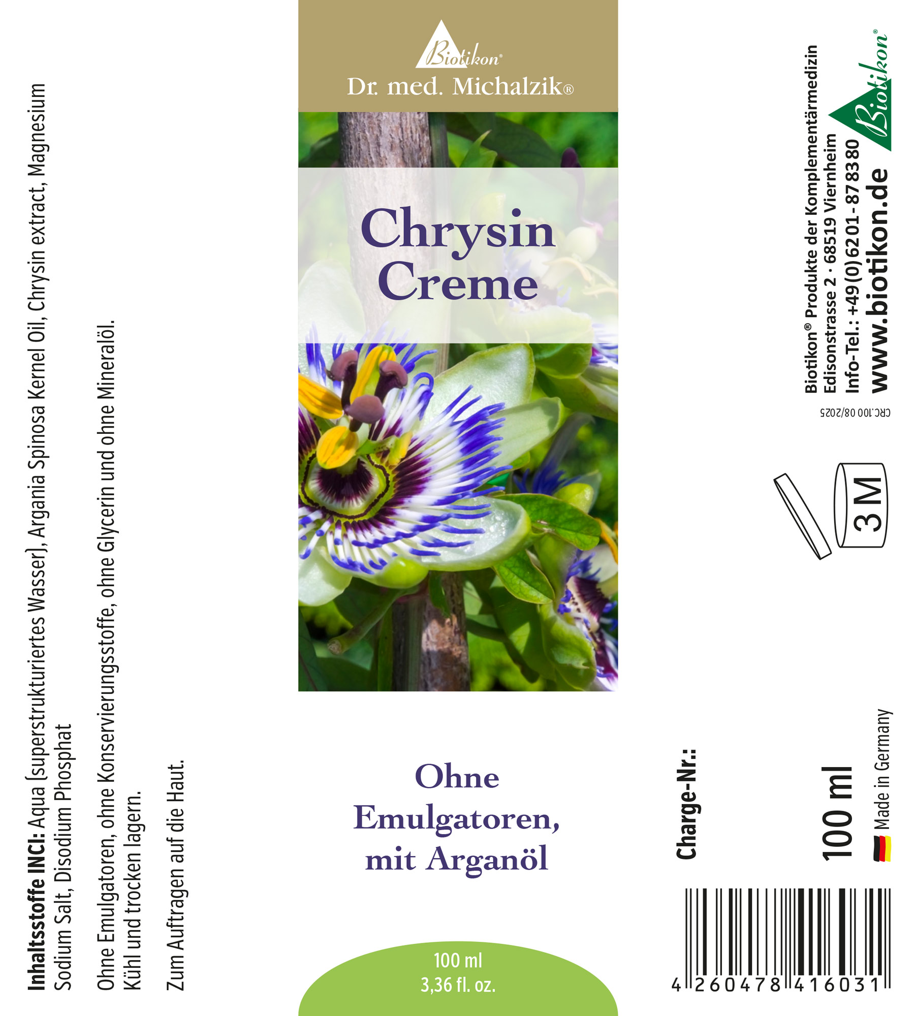 Chrysin Cream Label Chrysin Cream Label